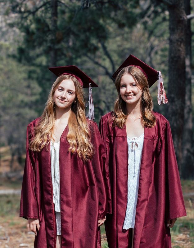 Kimberlyn, 16, and her sister Kaydence, 17, are graduating from both Granite Mountain High School and Victor Valley College this month.