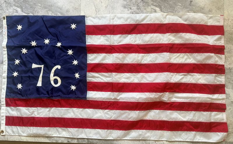 Flags like this were widely reproduced during the country's bicentennial in 1976.