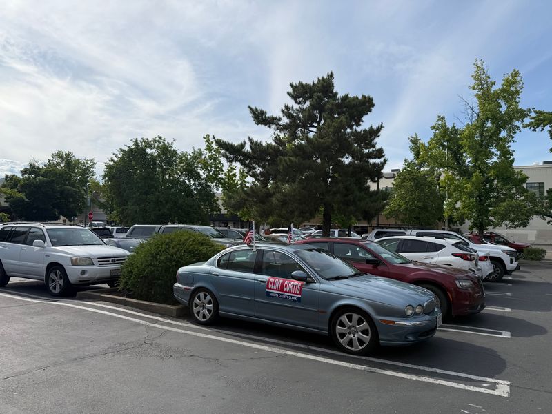 Shasta County Elections Clerk Clint Curtis' car, parked in a lot across from the Market Street elections office on election day, June 2, 2026.