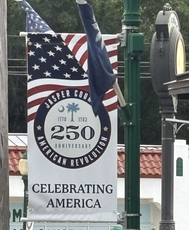 Jasper County 250 banners and flags were recently placed around the county and municipalities to commemorate the 250th anniversary of the signing of the Declaration of Independence, marking 250 years of freedom.