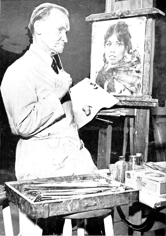 Nicolai Fechin at his easel.