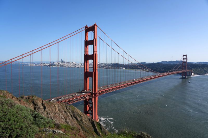 Jan 29, 2026; San Francisco, California, USA; A general overall view of the Golden Gate bridge. Mandatory Credit: Kirby Lee-Imagn Images