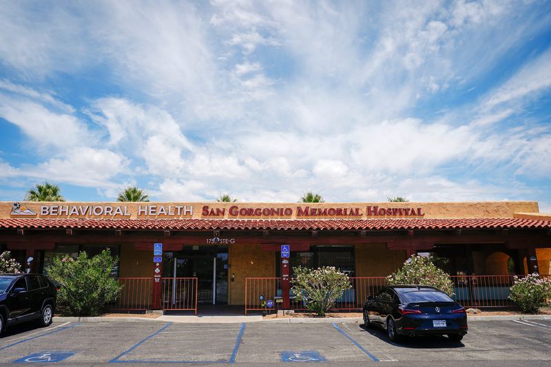 The San Gorgonio Memorial Hospital - Behavioral Health building near the intersection of Sunrise Way and Vista Chino in Palm Springs, Calif., June 12, 2026.