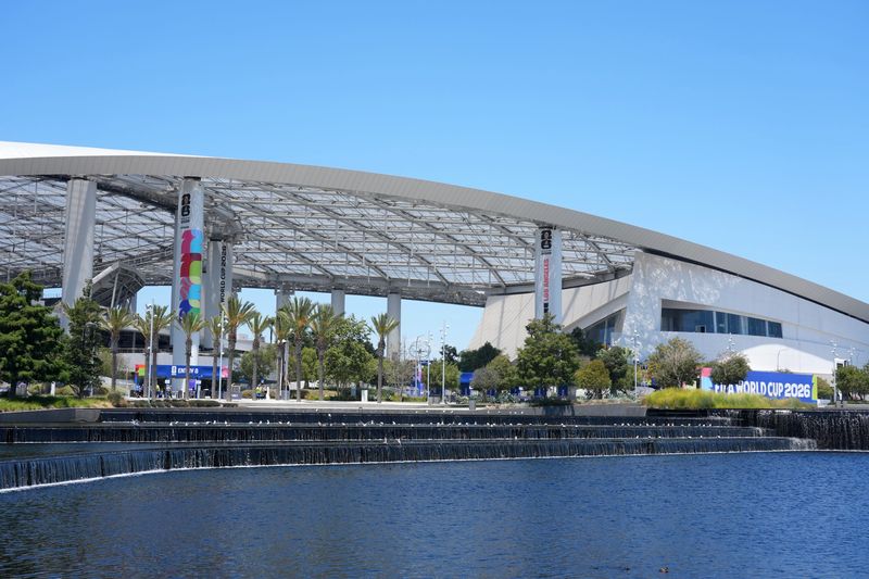 Jun 12, 2026; Inglewood, California, USA; A general overall view of Los Angeles Stadium (Sofi Stadium) during the FIFA World Cup 2026. Mandatory Credit: Kirby Lee-Imagn Images