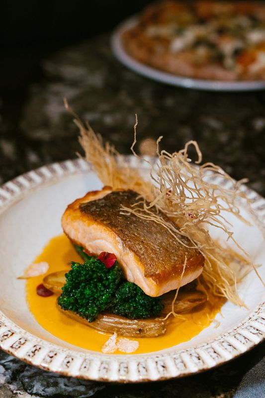 The Skuna Bay Salmon dish at Seven Olive in Indian Wells.