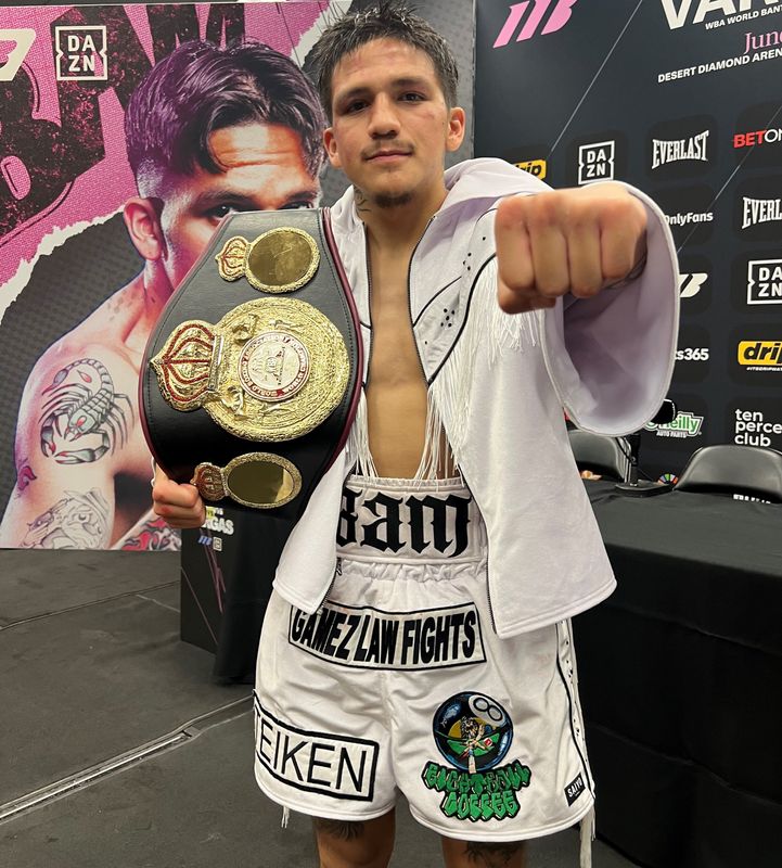 Jesse “Bam” Rodriguez celebrates after earning a knockout of Antonio Vargas on Saturday, June 13, 2026, in Glendale, Arizona.