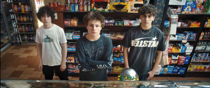 Dante, played by Luca Rickman, center, reckons with manhood in the short film "Chop Cheese," directed and written by Sophia Meloni.