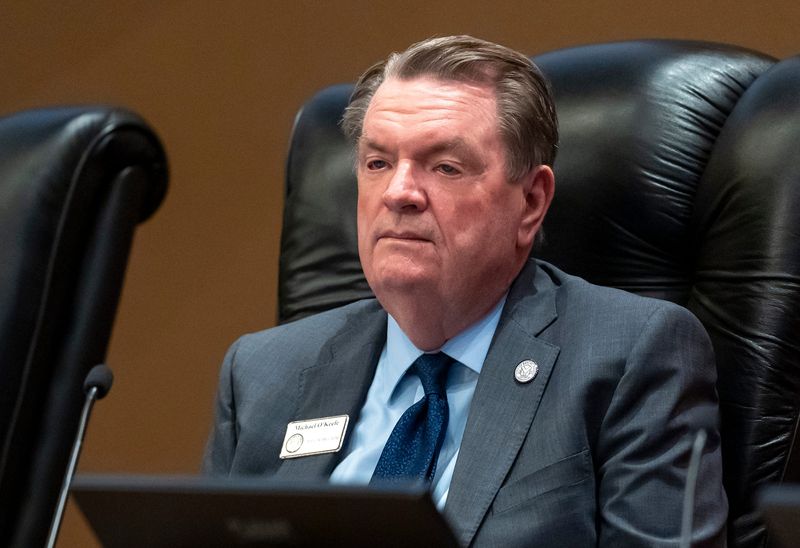 Mayor Pro Tem Michael O'Keefe in the council chambers in Rancho Mirage, Calif., Thursday, June 18, 2026.