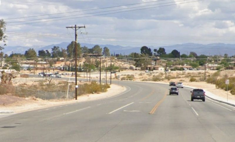 Eastbound Village Drive at Llanada Avenue in Victorville.