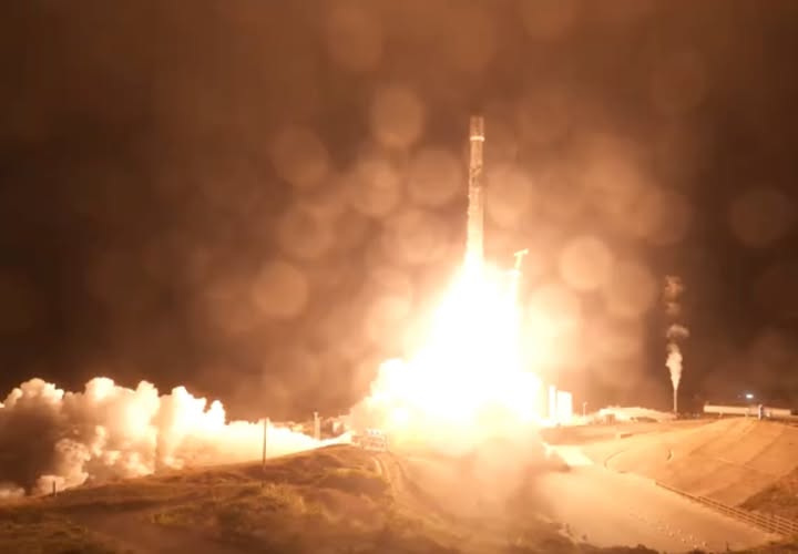 A SpaceX Falcon 9 rocket launches June 19 from the Vandenberg Space Force Base on the NROL-179 mission to deploy military recon satellites to space.