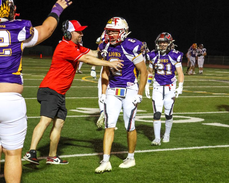 Foothill's Mason Calvert celebrates snatching his third interception of the Lions All-Star game. Calvert earned MVP honors for his defensive efforts on Saturday, June 20.
