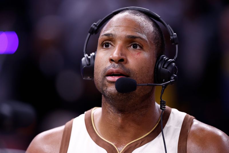 Feb 9, 2026; San Francisco, California, USA; Golden State Warriors center Al Horford (20) speaks to the media after the game against the Memphis Grizzlies at Chase Center. Mandatory Credit: Kelley L Cox-Imagn Images