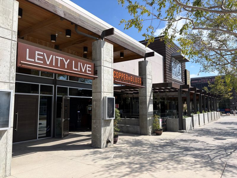 Oxnard Levity Live Comedy Club and the Copper Blues Rock Pub & Kitchen, shown on June 24, 2026 at The Collection in Oxnard. Both venues are scheduled to close in August.