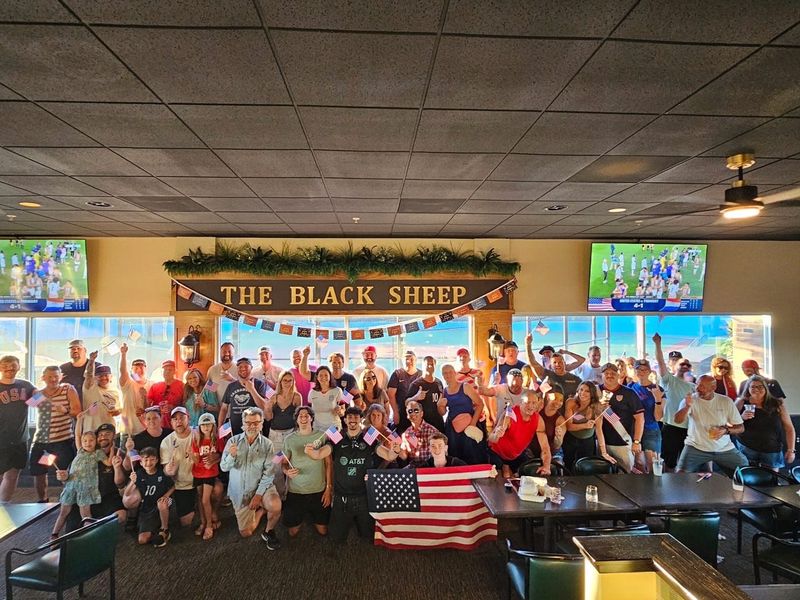 Soccer fans root on Team USA during a World Cup 2026 watch party at The Black Sheep Gastropub in Redding on June 19, 2026.