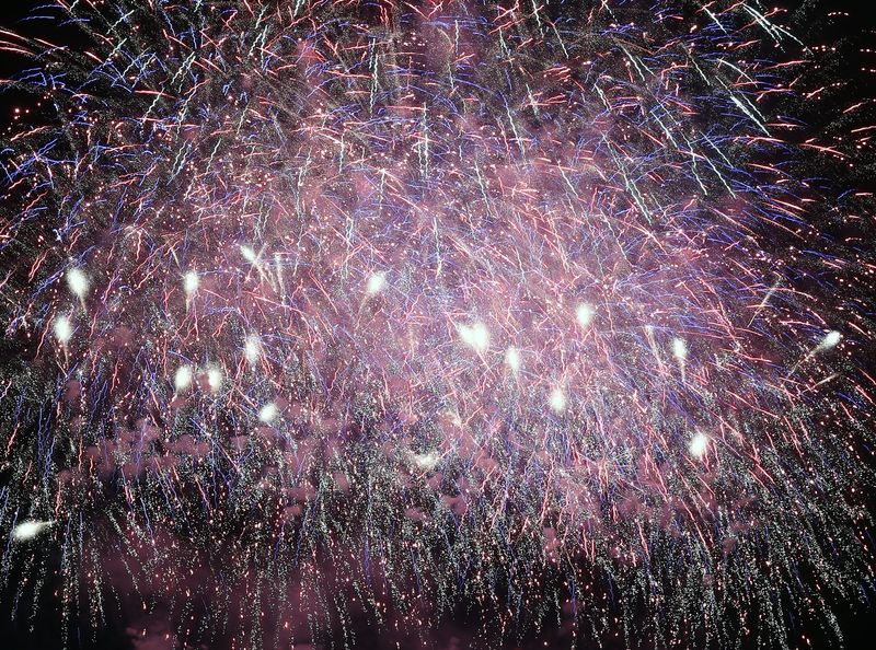 Fireworks light up the sky above the Manette Bridge for the Bremerton Bridge Blast in Bremerton, Wash. on Saturday, June 27, 2026.