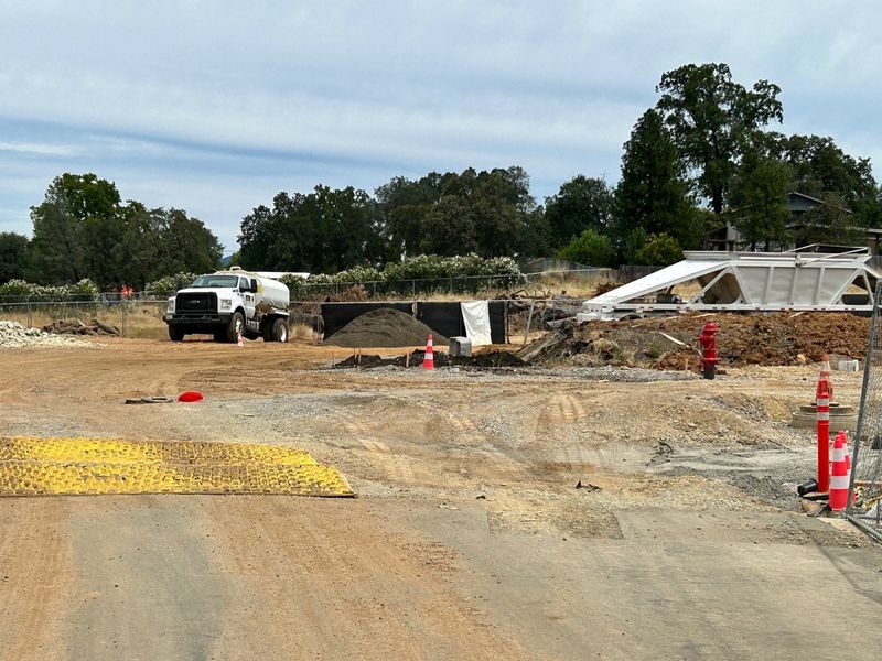 An area under construction at the end of Alfreda Way in Redding is nearby what will become the new campus for California Heritage YouthBuild Academy. The charter school's board approved paying $8.5 million for nearby land on June 29, 2026, when this photo was taken.