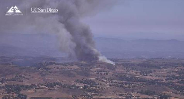 The Volcano Fire in rural Riverside County as seen shortly after it was spotted.