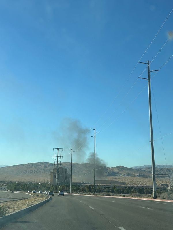 Smoke from a vehicle fire could be seen on westbound Interstate 10 near Bob Hope Drive in Rancho Mirage, Calif., Wednesday, July 8, 2026.