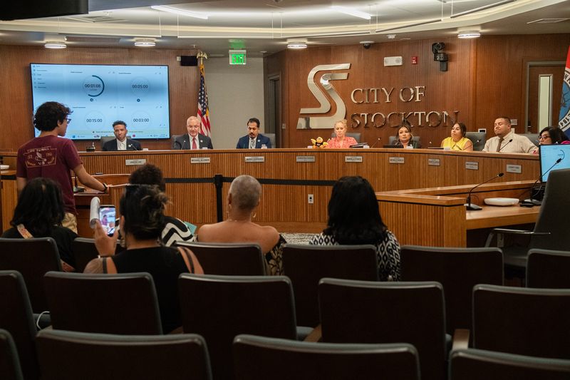 The Stockton City Council holds a council meeting at Stockton City Hall in downtown Stockton on Jul. 21, 2026.
