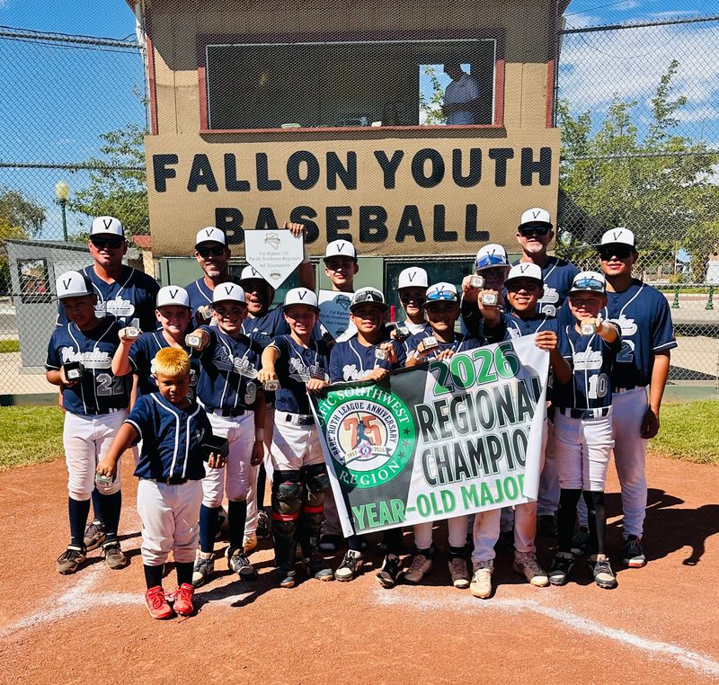 The Visalia Blues 11U baseball team celebrates their win in the Pacific Southwest Regional Championship. The 11U Blues will travel to Crown Point, Indiana to compete in the Cal Ripken World Series in early August.