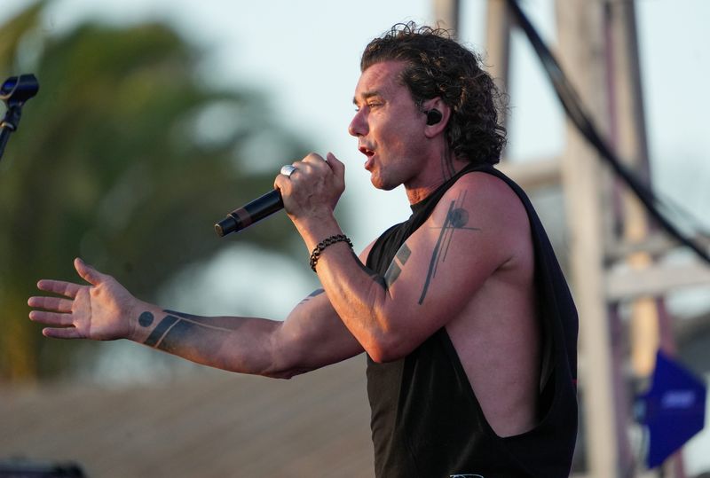 Gavin Rossdale, the frontman for alternative rock band Bush, sings onstage in the grandstand arena on July 29, opening day of the Ventura County Fair.