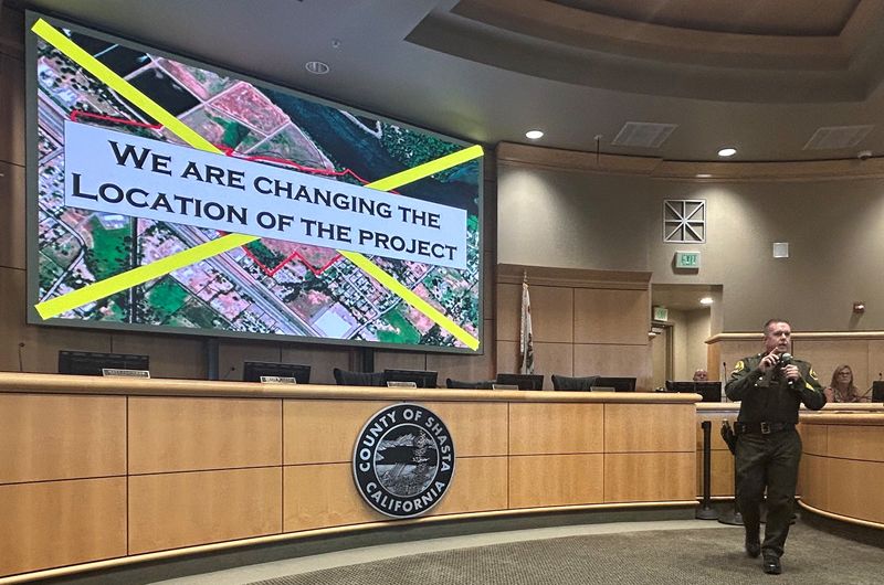 Shasta County Sheriff Michael Johnson stunned those who showed up for his Wednesday, Aug. 5, presentation when he announced he is changing the location of the project.