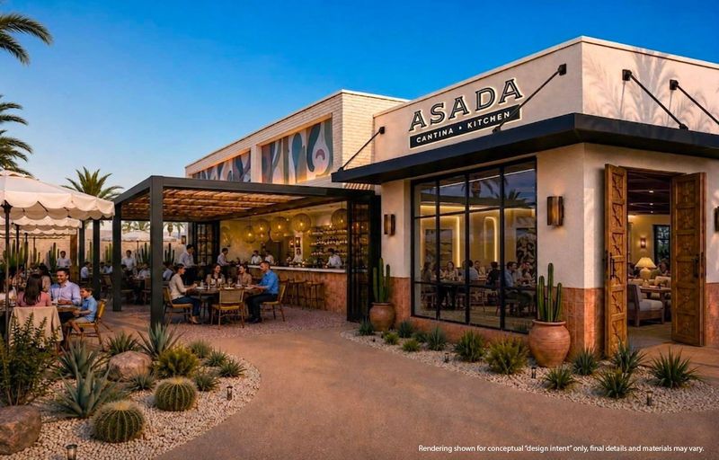 A rendering shows plans for Asada Cantina + Kitchen, a Mexican restaurant that will open at the Disney-branded Cotino development in Rancho Mirage. Asada has a San Clemente location.