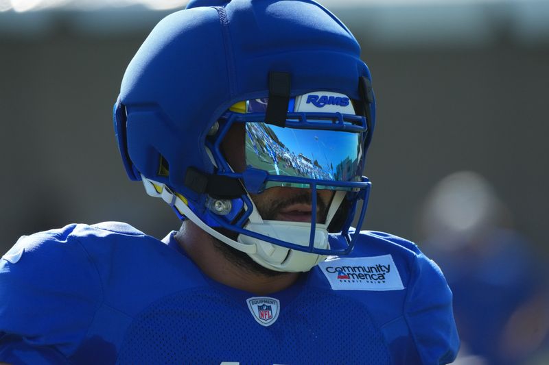Jul 31, 2026; Westchester California USA; Los Angeles Rams receiver Puka Nacua (12) at training camp at Loyola Marymount University. Mandatory Credit: Kirby Lee-Imagn Images