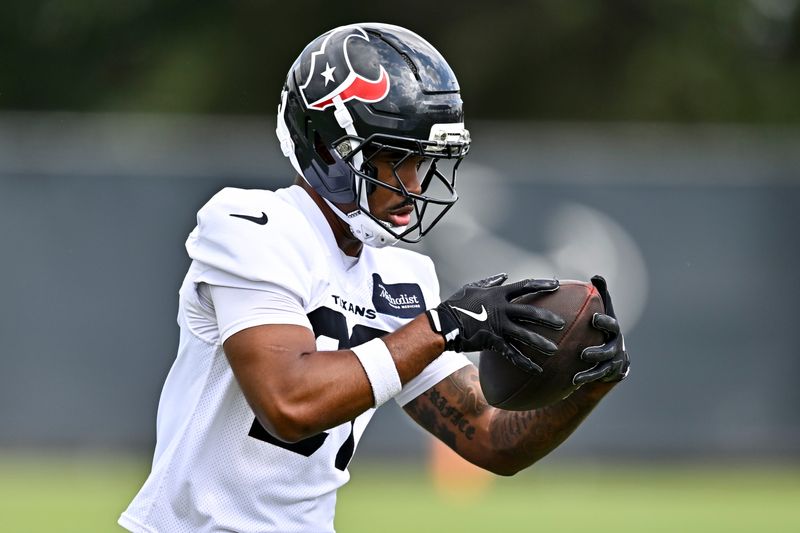 Jun 9, 2026; Houston, Texas, USA; Houston Texans safety Kamari Ramsey participates in a drill during the team’s minicamp at Houston Methodist Training Center. Mandatory Credit: Maria Lysaker-Imagn Images