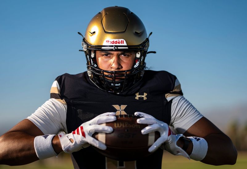 Xavier Prep defensive end and tight end Jacob Vann in Palm Desert, Calif., Wednesday, June 17, 2026.