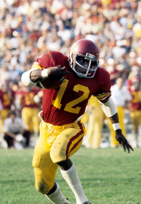 Oct 21, 1978; Los Angeles, CA, USA: FILE PHOTO; Southern California Trojans running back Charles White (12) in action against the Oregon State Beavers during the 1978 season at the Los Angeles Memorial Coliseum. Mandatory Credit: Long Photography-USA TODAY Sports