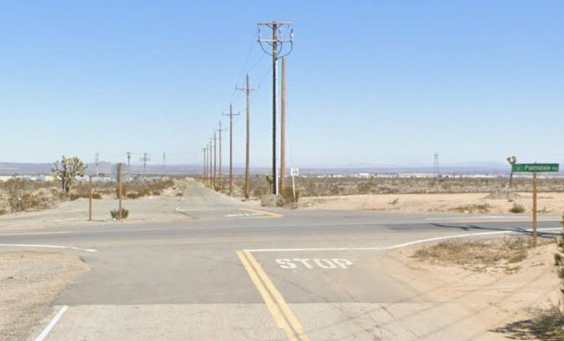 The intersection of Palmdale Road and Richardson Road in Adelanto.