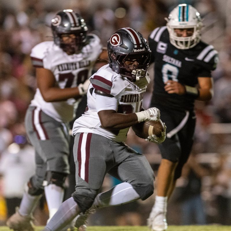 Granite Hills running back Maximilian Frierson runs the ball against Sultana on Friday, August 21, 2026. Frierson scored three touchdowns in the 30-17 victory.