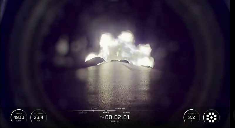 A SpaceX Falcon 9 rocket launches Aug. 22 from the Vandenberg Space Force Base in California on a mission to deploy Starlink internet satellites.