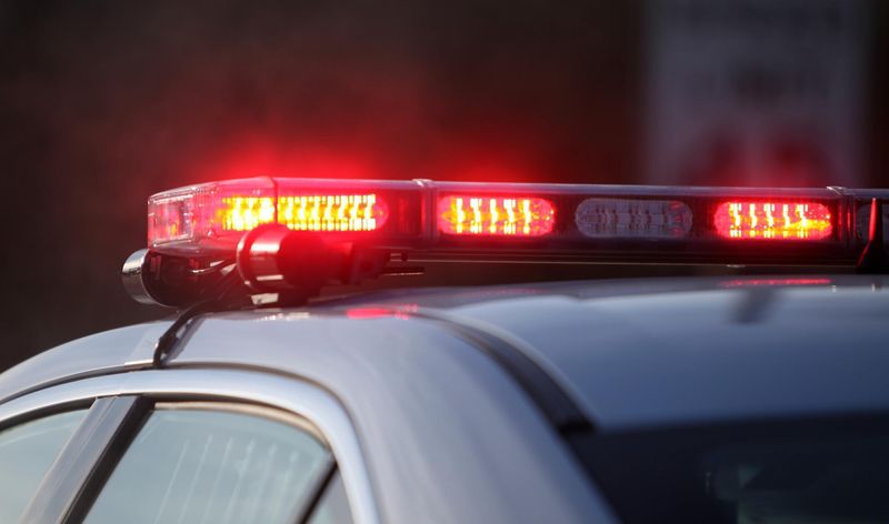 FILE - A police car's emergency lights are displayed in this photo.