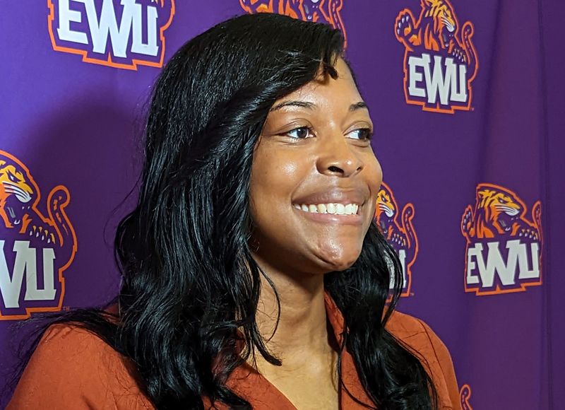 New Edward Waters University athletic director Ivana Rich speaks during her introduction on October 25, 2022. [Clayton Freeman/Florida Times-Union]