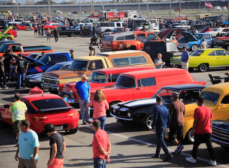 Auto enthusiasts enjoy the 49th annual fall Turkey Rod Run at Daytona International Speedway. The popular event returns for its 52nd year Nov. 27-30 at Daytona International Speedway.