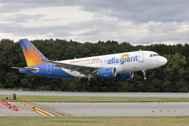 An Allegiant Air jet lands at Stewart airport Aug. 23, 2019. The airline plans to expand its offerings from Stewart.