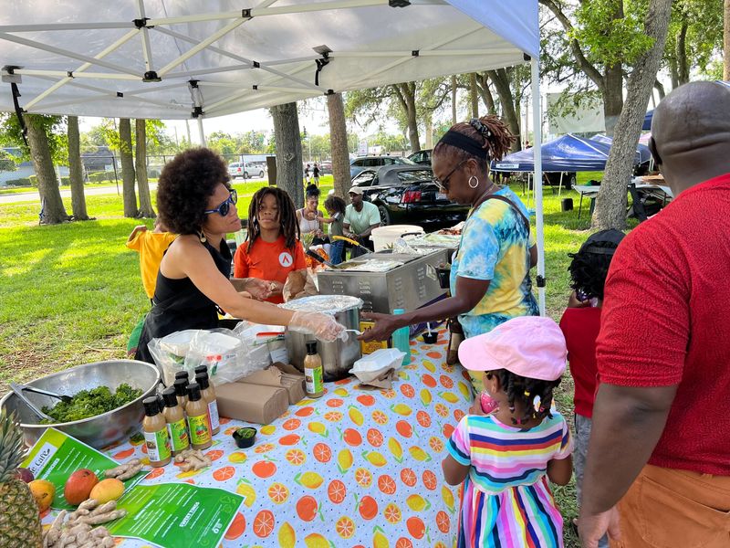 Camile Holder-Brown, the owner of Kale Cafe vegan restaurant in downtown Daytona Beach, was one of more than a dozen food vendors at the Juneteenth celebration at Cypress Park in Daytona Beach on Saturday, June 17, 2023.