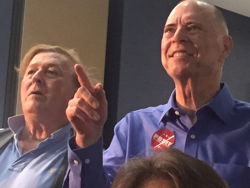 Then-U.S. Rep. Bill Posey, District 8, views election results with supporters at an election night watch party at Holiday Inn in Viera on Nov. 7, 2018.