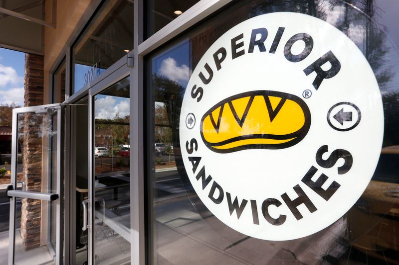 The exterior of the new Which Wich restaurant on Pensacola Street.