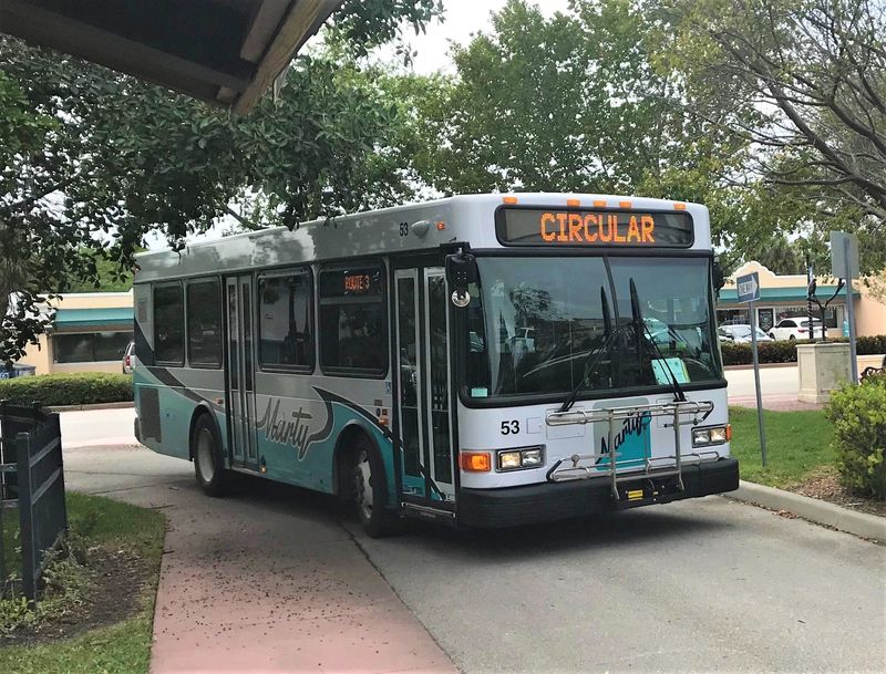 A MARTY bus pulls up to a stop at Kiwanis Park in Stuart, March 20, 2019.