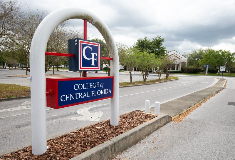 The entrance to the College of Central Florida off of SW 20th Street in Ocala, FL., Wednesday, March 25, 2020. [Doug Engle/Ocala Star-Banner]2020