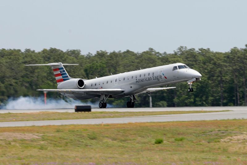An American Airlines plane lands at the Tallahassee International Airport Tuesday, April 23, 2019.