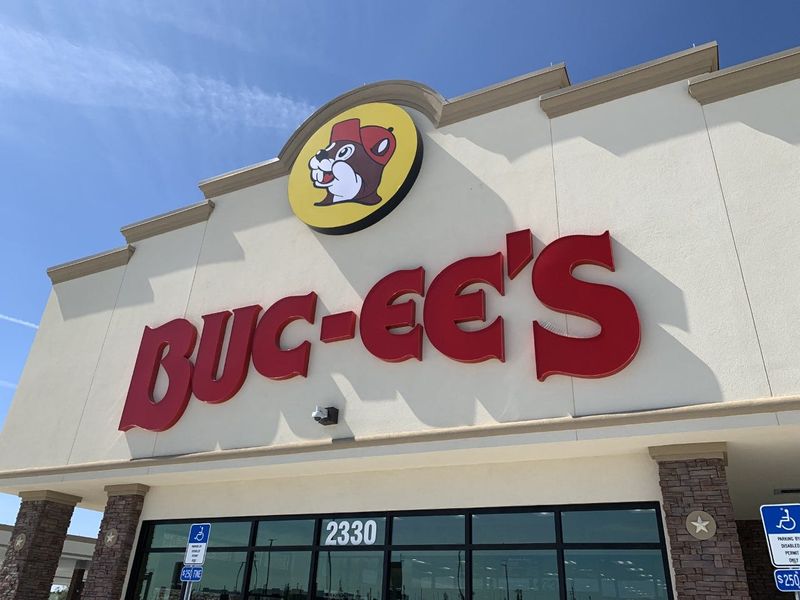 This is a close-up of the store sign for the Daytona Beach Buc-ee's gas station/convenience store as it nears completion on Friday, March 6, 2021. The 104-pump gas station and 53,000-square-foot store is set to open March 22. It is on the northeast side of the Interstate 95/LPGA Boulevard interchange.