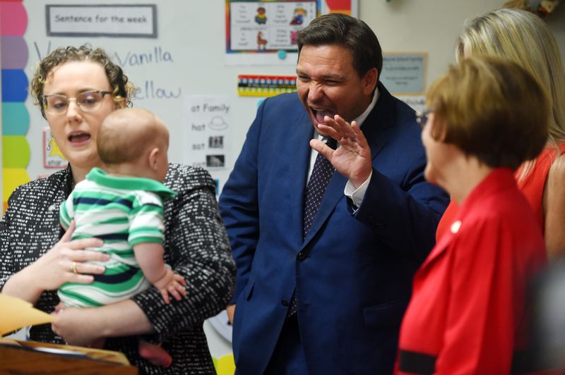 Florida Gov. Ron DeSantis made a stop in Vero Beach at Childcare Resources of Indian River in Vero Beach on Tuesday, May 4, 2021, to sign onto law two pieces of legislation that will put greater accountability on the 15-year-old voluntary pre-kindergarten program, which offers free pre-kindergarten to 4-year-old children. The bills will put the Office of Early Learning under the Florida Department of Education. The bills will provide a more seamless transition for students from VPK through high school graduation. Also in attendance were State Rep. Erin Grall and State senators Gayle Harrell and Debbie Mayfield.
