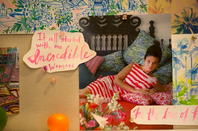 The Lilly Pulitzer store on Worth Avenue pays homage to its founder with a vintage photo of Lilly Pulitzer.