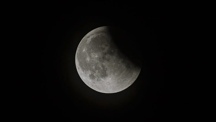 The full moon is shown during the lunar eclipse on Sunday, September 27, 2015. (Thomas Cordy / The Palm Beach Post)