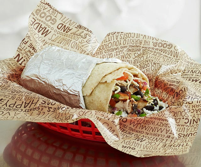 Burritos top the menu at Chipotle Mexican Grill