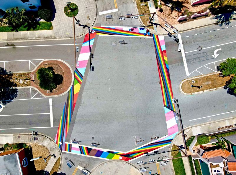 Spanning five crosswalks between Cocoanut Avenue and Second Street near downtown Sarasota, a one-of-a-kind street mural is being unveiled this weekend by Project PRIDE SRQ. The 2,500-square-foot mural, scheduled to be unveiled Sunday, is a visual representation of culture of the local LGBTQ community, but also, their dedication to diversity and being an ally.